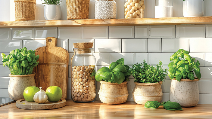 Jars and plants